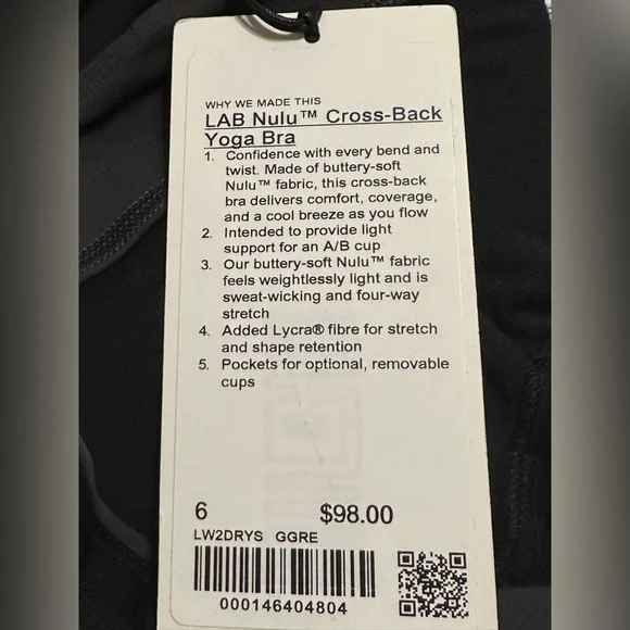 Lululemon LAB NULU Cross-Back Yoga Bra